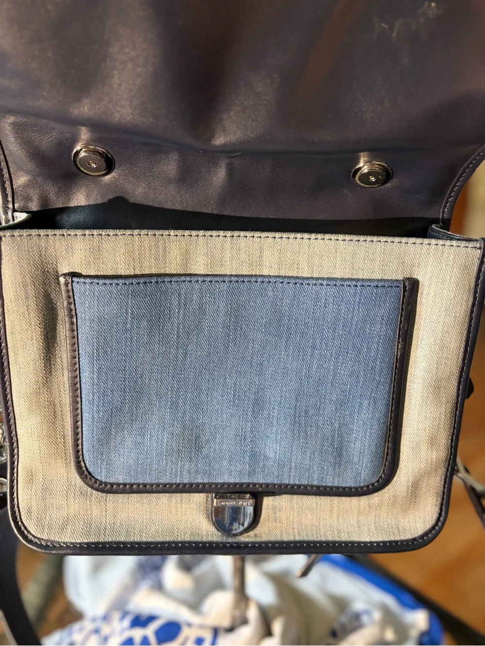 NWOT Michael Kors Cooper Large Denim School Satchel